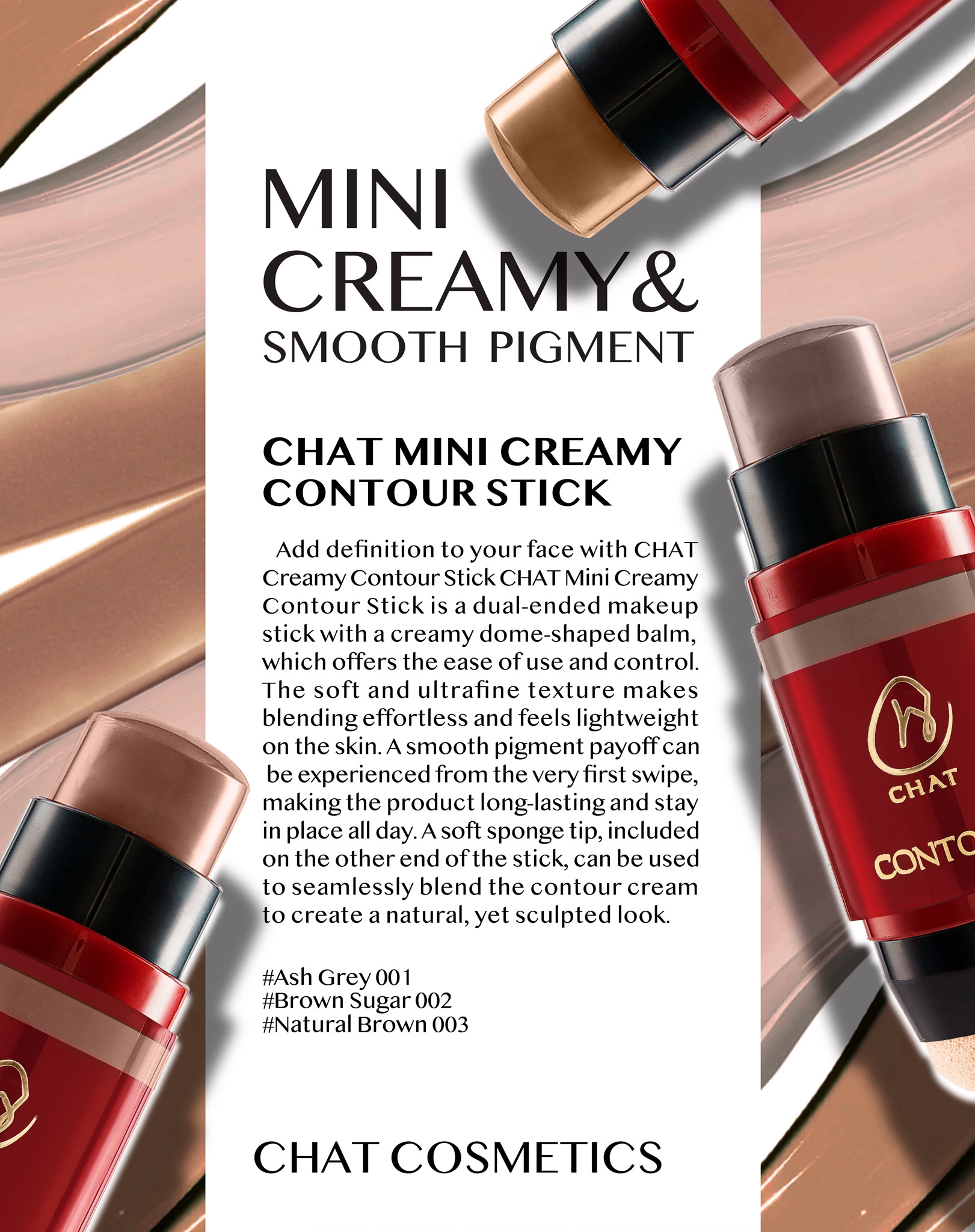 CHAT Mini Creamy Contour Stick (ฉัตรมินิครีมมี่คอนทัวร์สติ๊ก) 4